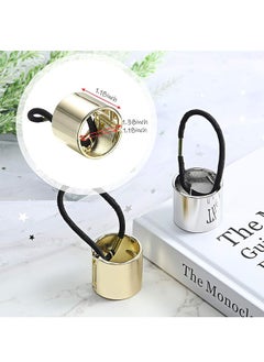 FASHION MANIA 2 Pieces Gothic Punk Style Hair Ties Hair Holder Hair Rings, Metal Circle Hair Band Hair Rope for Women Girls  - Image 2