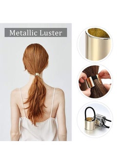 FASHION MANIA 2 Pieces Gothic Punk Style Hair Ties Hair Holder Hair Rings, Metal Circle Hair Band Hair Rope for Women Girls  - Image 3
