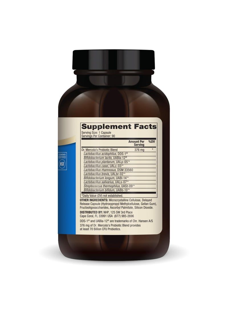 Dr. Mercola Complete probiotics 70 billion cfu 90 capsules | dietary supplement  - Image 2