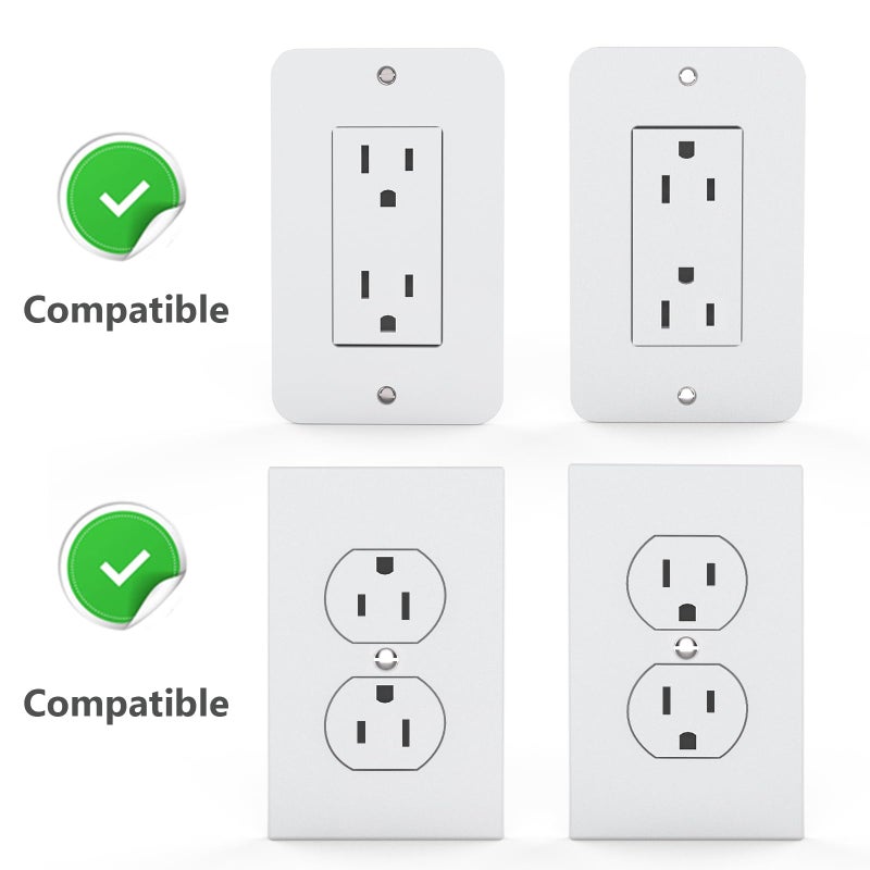 WALI Outlet Shelf Wall Holder, Fit for Duplex GFCI Decorative Outlet Shell A Space Saving for Smart Home, Speaker Mounts up to 10lbs with Cable Management (OSH001-W), White - Image 4