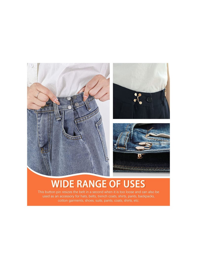 Altheqa 5 Sets Extender Button Adjustable Waist Buckle Set Jean Button Pins Perfect Fit Instant for Tighten Waist Jeans No Sewing Button - Image 3