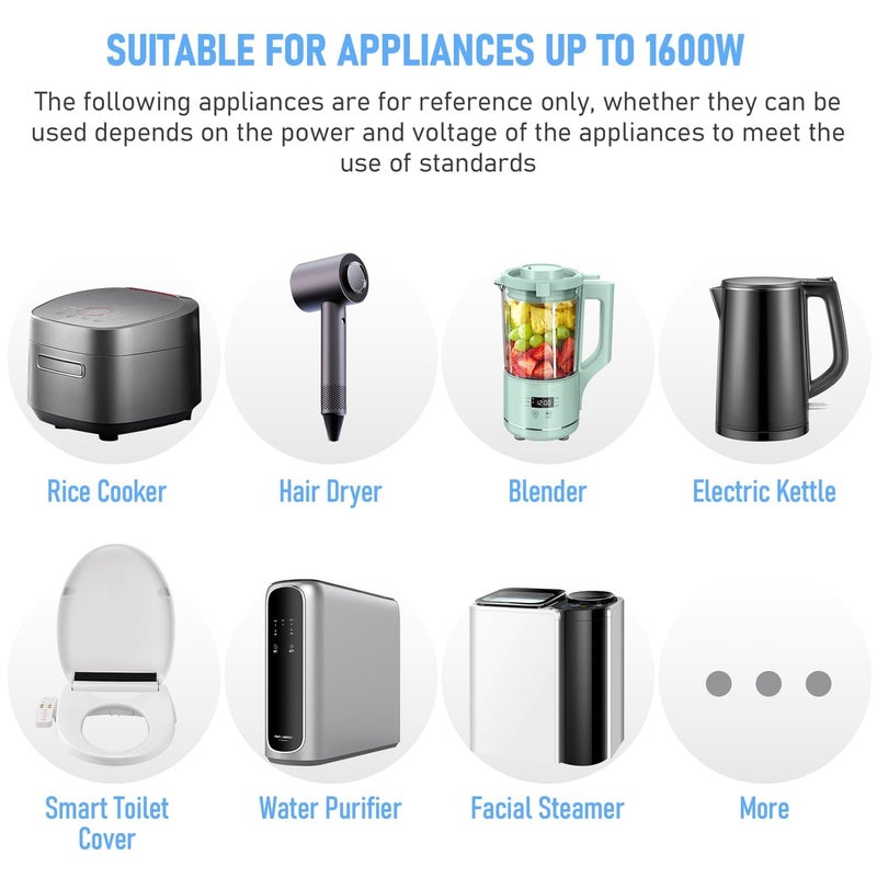 Luckam 3000W Voltage Converter UK to US/US to UK Toroidal Core Step Up and Down Voltage Transformer Output 110V - 120V / 220V - 240V Voltage Converter with UK Standard Plug Circuit Break Protection - Image 5