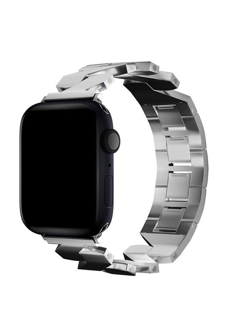 NEXT STORE Stainless Steel Zigzag Loop Band for Apple Watch Series 1–10/Ultra, 42–49mm Adjustable - Image 1