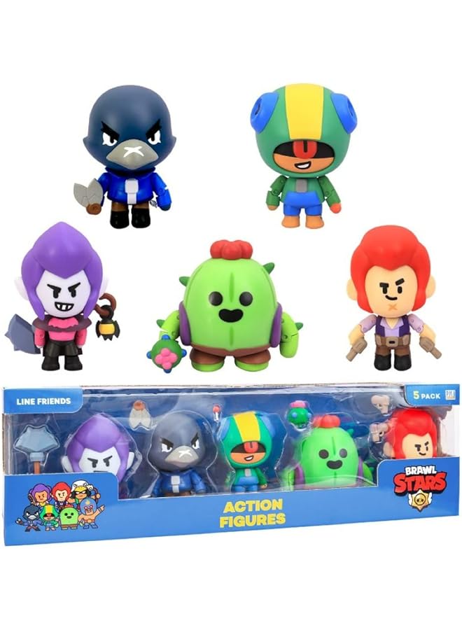 براول_ستارز مجموعة شخصيات مجسمة S1 مكونة من 5 قطع متعددة الألوان - Image 1