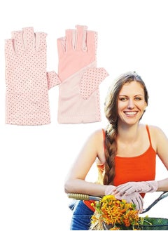 1 Pairs Sunscreen Fingerless Gloves Non-slip UV Protection Driving Gloves Summer Outdoor Gloves for Women and Girls