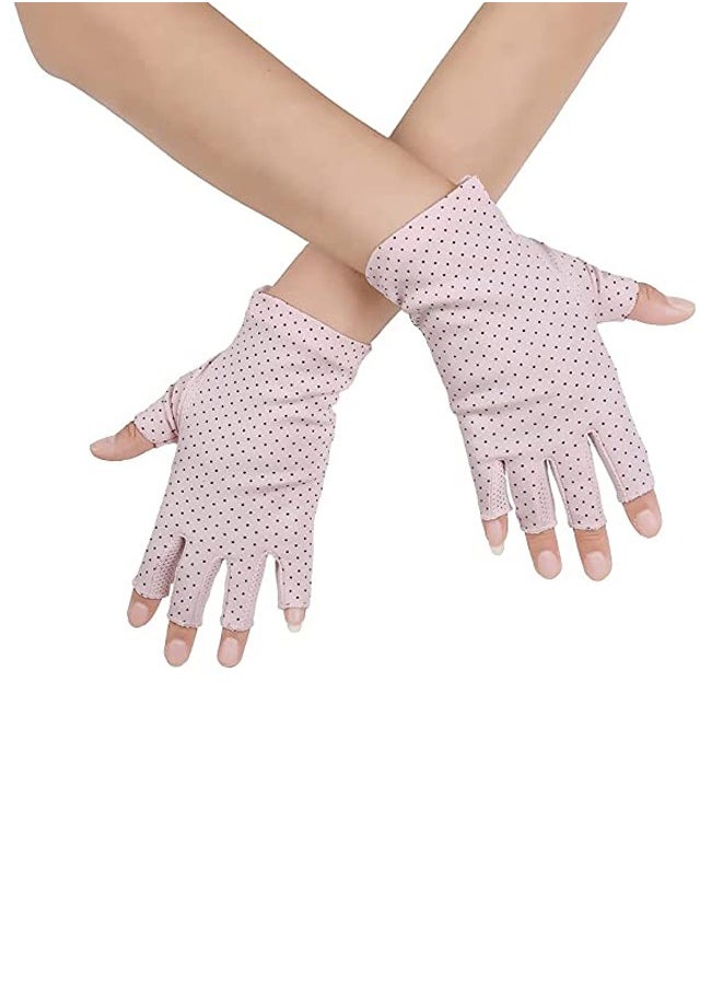 Generic - 1 Pairs Sunscreen Fingerless Gloves Non-slip UV Protection Driving Gloves Summer Outdoor Gloves for Women and Girls - Image 1