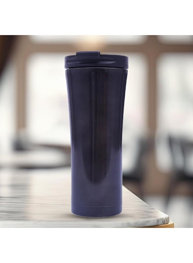 BS B&S Stainless Steel Tumbler Flask Bottle with Plastic Lid | Vacuum Insulated Beverage Bottle | Leak-Proof Insulated Double Wall | 12 Hours Hot and Cold Water Bottle | Vacuum Flask 500ML (Black) - Image 2