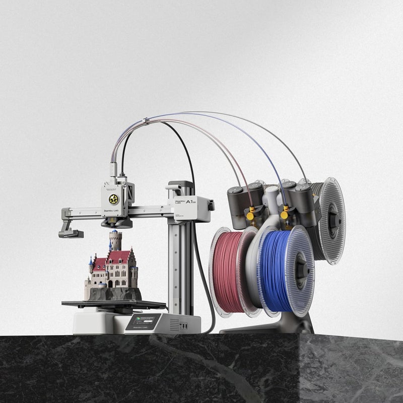 Bambu Lab A1 mini Combo · Multi-Color Printing · Active Flow Rate Compensation · Full Auto Calibration · Plug-N-Play · Active Motor Noise Cancelling · Bed Slinger Multi-Color - Image 2
