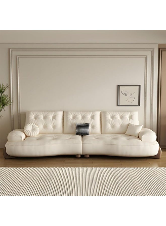 Zayn comforts Recessed Arm Modern Sofa with Loose Back and Wood Legs
