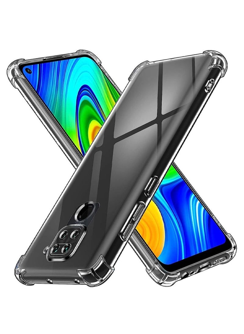 CATANES Xiaomi Redmi Note 9 Case Cover Clear Protective TPU Four Corners Cover Transparent Soft Case - Image 1