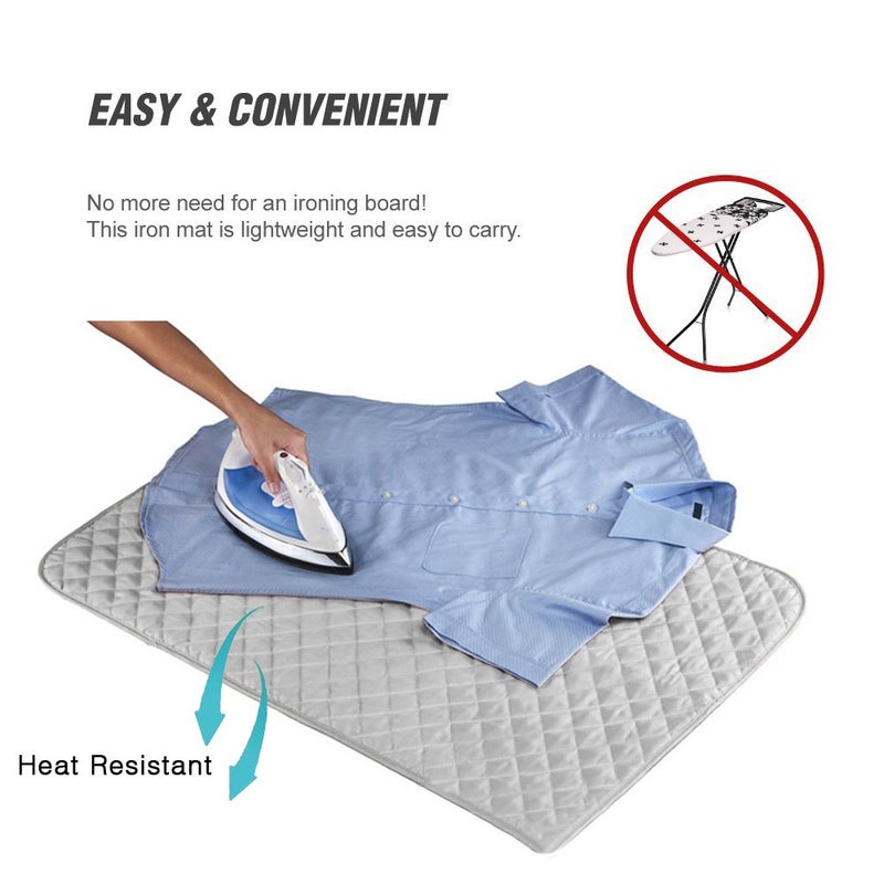 Ruibo Magnetic Ironing Mat Blanket,Iron Board Alternative Cover/Quilted Washer Dryer Heat Resistant Pad/Portable Cover/Mat Grey 33"X 18" - Image 3