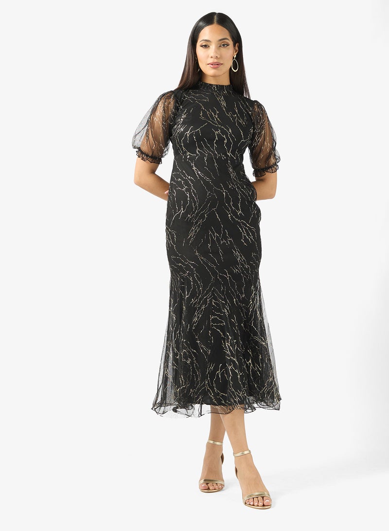 Khizana Sparkling Mesh Dress - Image 1