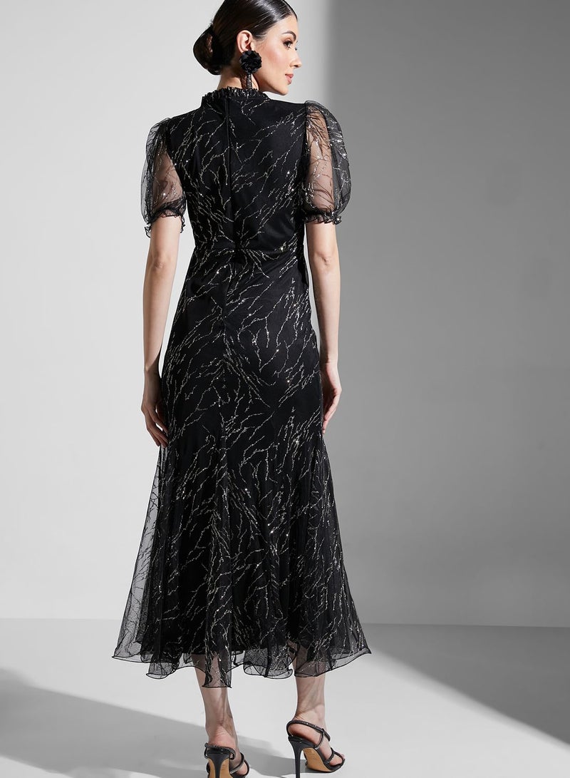 Khizana Sparkling Mesh Dress - Image 2