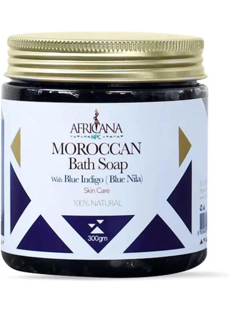 AFRICANANPC Original Moroccan Soap Blue Nila by Africana NPC 300g – The Secret to Soft, Radiant, and Flawless Skin - Image 1