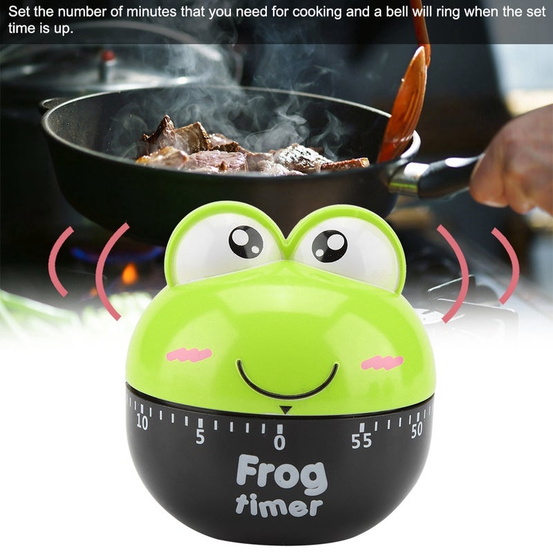 Cartoon Animal Shape Kitchen Timer Mechanical Counters Clock for Cooking Timing Tool(Green) - Image 2