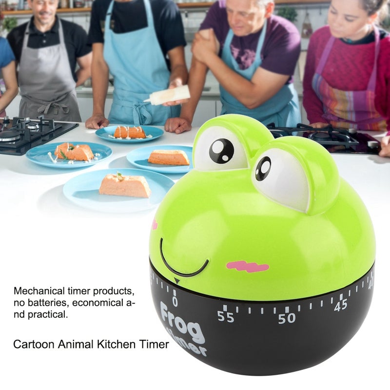 Cartoon Animal Shape Kitchen Timer Mechanical Counters Clock for Cooking Timing Tool(Green) - Image 4