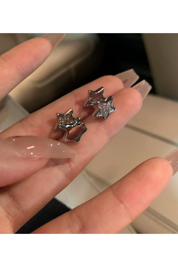 Goolsky Star Zircon Earrings for Women – Sweet & Cool Style, Trendy Autumn/Winter Studs, Chic Lightweight Luxury Ear Jewelry  - Image 4