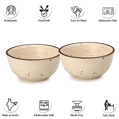 Bodhi House Ceramic Snack Bowls Set of 4 (180ml) for Serving Vegetable, Dal, Cereal, Salad Bowl, Mixing Bowl for Snacks, Microwave and Dishwasher Safe, Perfect for Dining and Gifting, Beige - Image 4