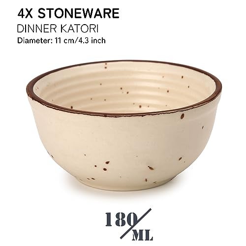 Bodhi House Ceramic Snack Bowls Set of 4 (180ml) for Serving Vegetable, Dal, Cereal, Salad Bowl, Mixing Bowl for Snacks, Microwave and Dishwasher Safe, Perfect for Dining and Gifting, Beige - Image 2