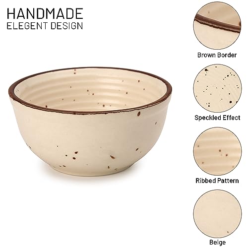 Bodhi House Ceramic Snack Bowls Set of 4 (180ml) for Serving Vegetable, Dal, Cereal, Salad Bowl, Mixing Bowl for Snacks, Microwave and Dishwasher Safe, Perfect for Dining and Gifting, Beige - Image 5