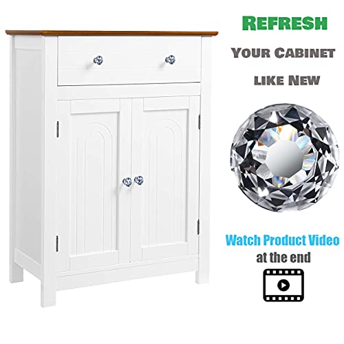 DeELF Outlet 26 pcs Glass Cabinet Knobs Crystal Drawer Pulls Clear 30 mm Diamond for Kitchen, Bathroom Cabinet, Dresser and Cupboard by DeElf - Image 2