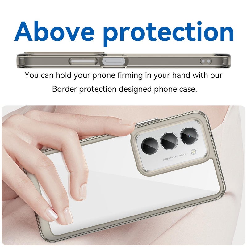 erorex For Redmi 15 5G Global / 15 4G SEA Colorful Series Acrylic Hybrid TPU Phone Case(Transparent Grey) - Image 4