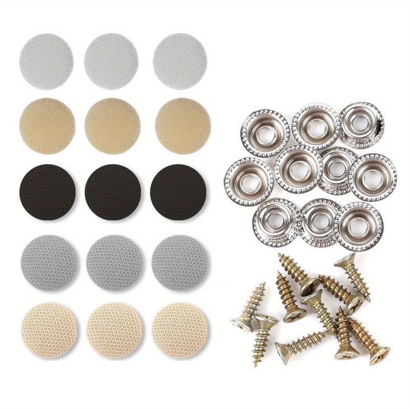 60 Pieces Car Roof Repair Rivets Headliner Button Auto Snap Retainer Flannelette Fix Gray Plaid For All Cars - Image 3