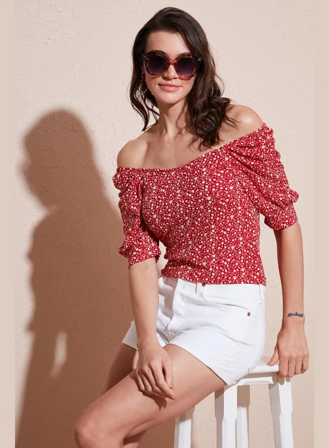 Lela  Lela Three Quarter Sleeve Wide Collar Blouse Women's BLOUSE 5869001 for Women | Best Price UAE