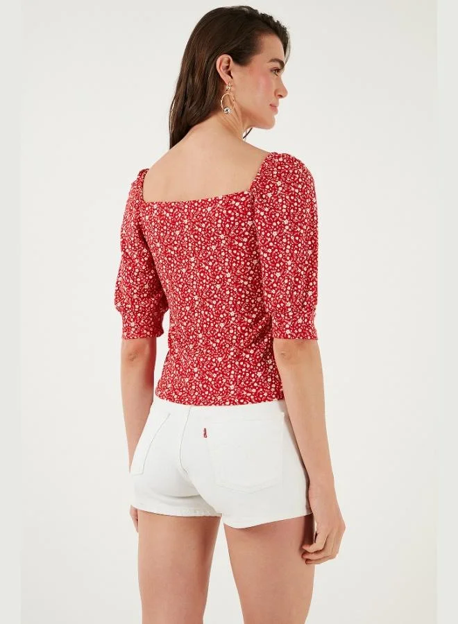Lela  Lela Three Quarter Sleeve Wide Collar Blouse Women's BLOUSE 5869001 for Women | Best Price UAE