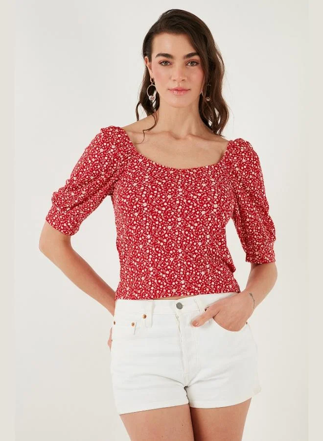 Lela  Lela Three Quarter Sleeve Wide Collar Blouse Women's BLOUSE 5869001 for Women | Best Price UAE