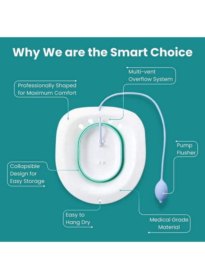 MEDTECH® Sitz Bath for Adults | Fits All Toilet Seats | Pump Flusher for Fissure, Pregnant Women, Postpartum Care, Hemorrhoids Inflammation Treatment | Piles Tub for Hot Water Bathing | Sitz Bath Tub for Post Delivery - Image 4