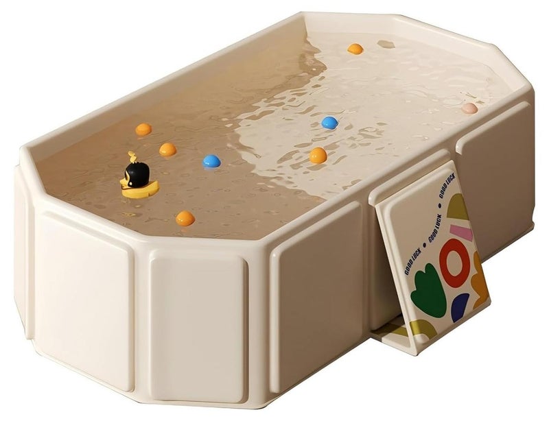 XICEN Baby Folding Bathtub, Kids Bathtub with Non-Slip Base, with Thermostatic System, for 0-5 Years Old, Travel Essential, Indoor/Outdoor Use, Easy Storage - Image 1