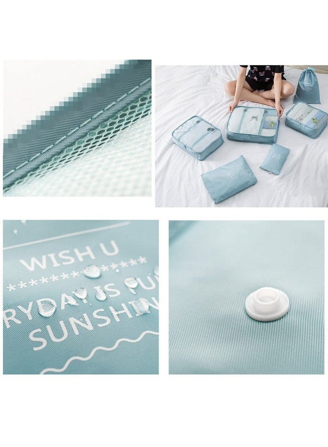 TAGUDA Cotton Travel Organizer 7 In 1 Travel Laundry Cosmetics Luggage Packing Organizers Set Makeup Bags Organizer Packing Cubes With Shoe Bag For Travel, Multicolor - Image 2