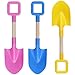 Amarlozn 16 Jumbo Beach Sand Shovels Toys for Kids Pink Gardening Tool Kits Sturdy Long Wooden Spade for Sand Snow Digging ABS Plastic Scoops Gift for Summer Winter Camping Backyard Planting 3PCS - Image 2
