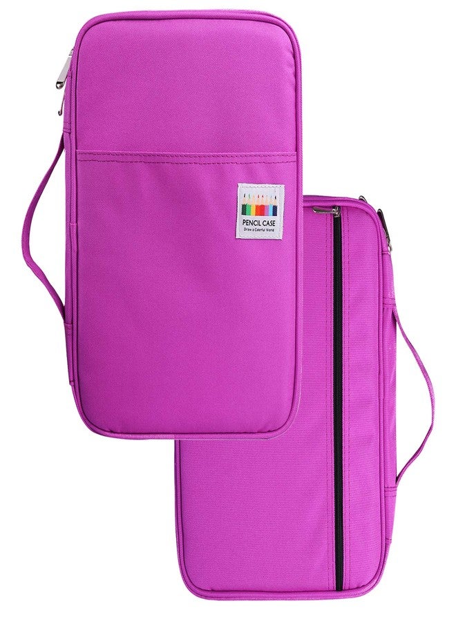 BOMKEE Pencil Case for Adults 220 Slots Colored Pencils Gel Pen Organizer Bag with Zipper for Artist Handy Glitter Gel Pens, Refills, Waterproof Coloring Holder Pencils Case(Purple) - Image 5