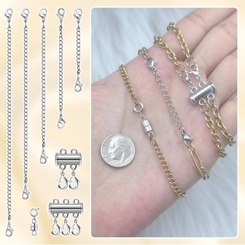 MKCYD Magnetic Jewelry Clasps for Necklace Extender and Layering, Multiple Styles Magnetic Clasps for Necklace Bracelet Anklet - Image 4