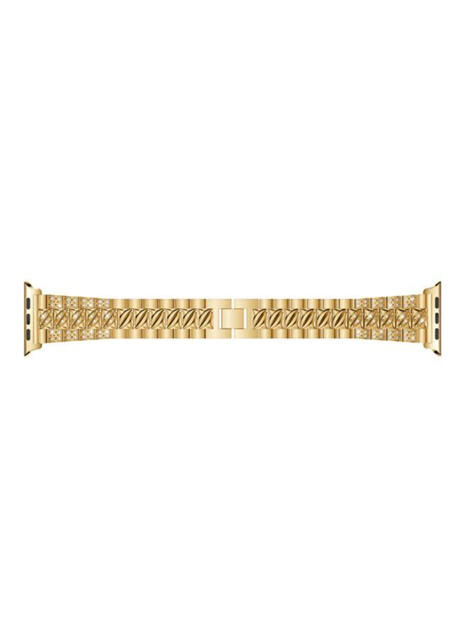 NIBEMINENT Replacement Band Wrist Strap For Apple Watch Series 40mm Gold - Image 1