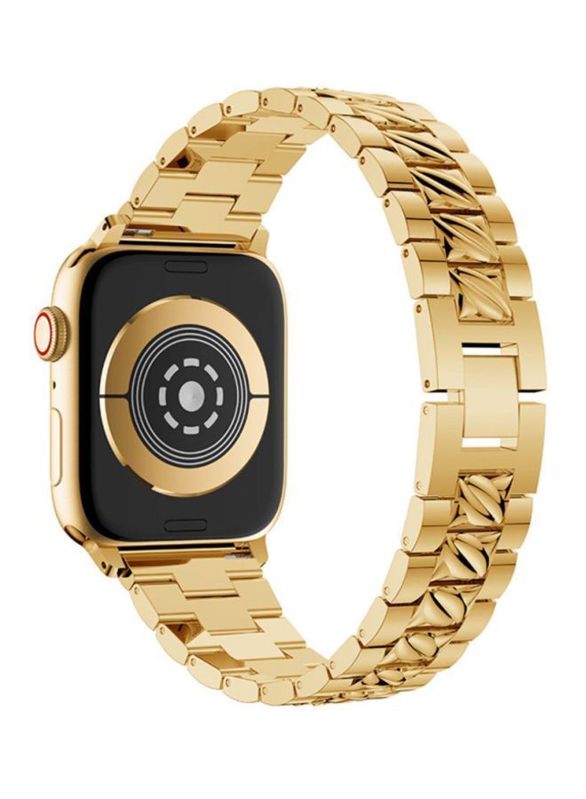 NIBEMINENT Replacement Band Wrist Strap For Apple Watch Series 40mm Gold - Image 2