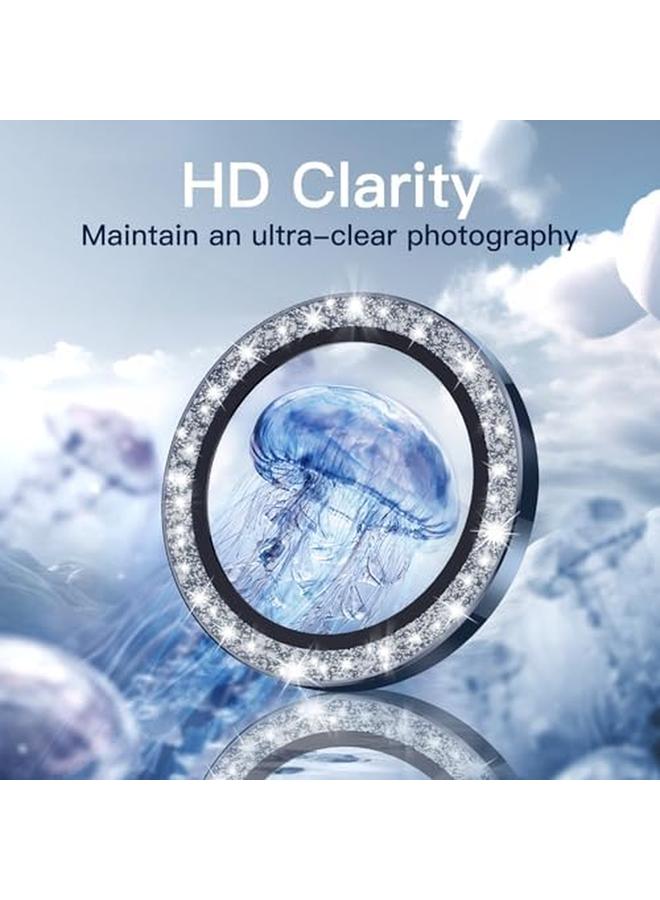 جي تيك واقي عدسة الكاميرا لهاتف آيفون 15 برو 6.1 بوصة وآيفون 15 برو ماكس 6.7 بوصة، غطاء معدني فردي من الزجاج المقوى 9H شفاف عالي الدقة، مجموعة واحدة من التيتانيوم الأزرق - Image 3