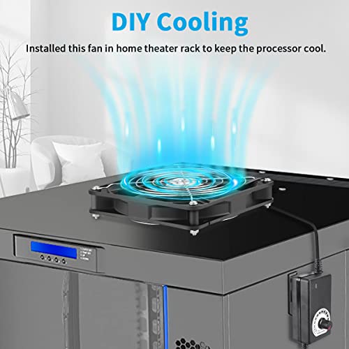Wathai 140mm x 25mm Computer Fan with AC Plug 110V 120V 220V 240V Variable Speed Controller for DIY Biltong Box Reptile Aquarium Receiver DVR PlayStation Xbox Cabinet Ventilation Cooling - Image 5