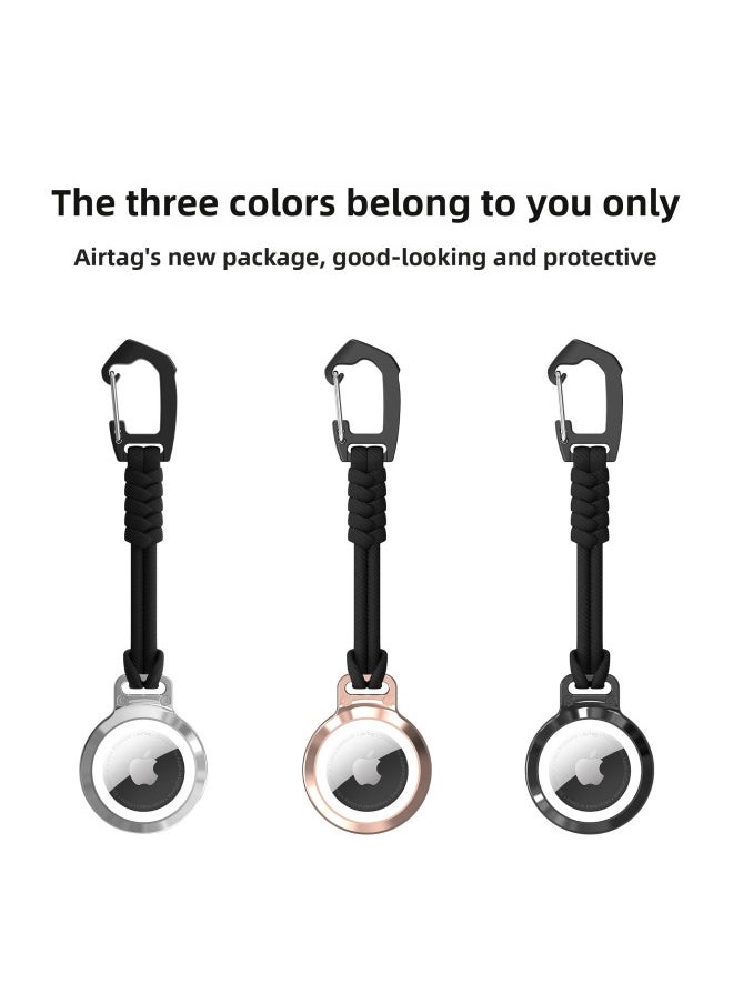 Generic - Applicable Airtag Protective Case For Apple Tracker Protective Case Metal Locator For Apple Pet Leather Case-Color:Silver-Applicable Model:airtags - Image 1