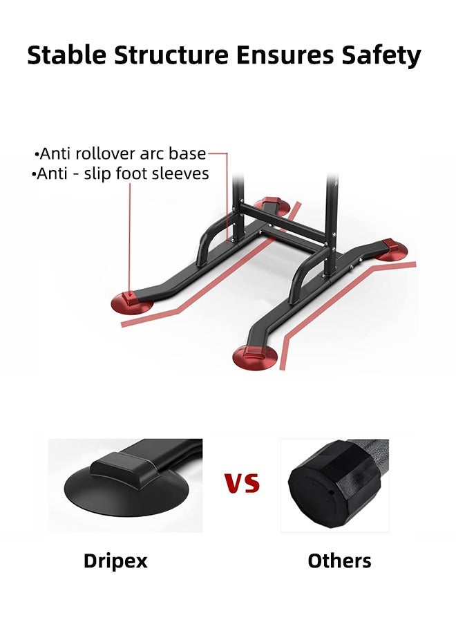 ALongDeng Power Tower Dip Station Pull Up Bar for Home Adjustable Height Multifunctional Home Strength Training Fitness Exercise Equipment Simple Installation Durable Home Fitness Equipment - Image 4