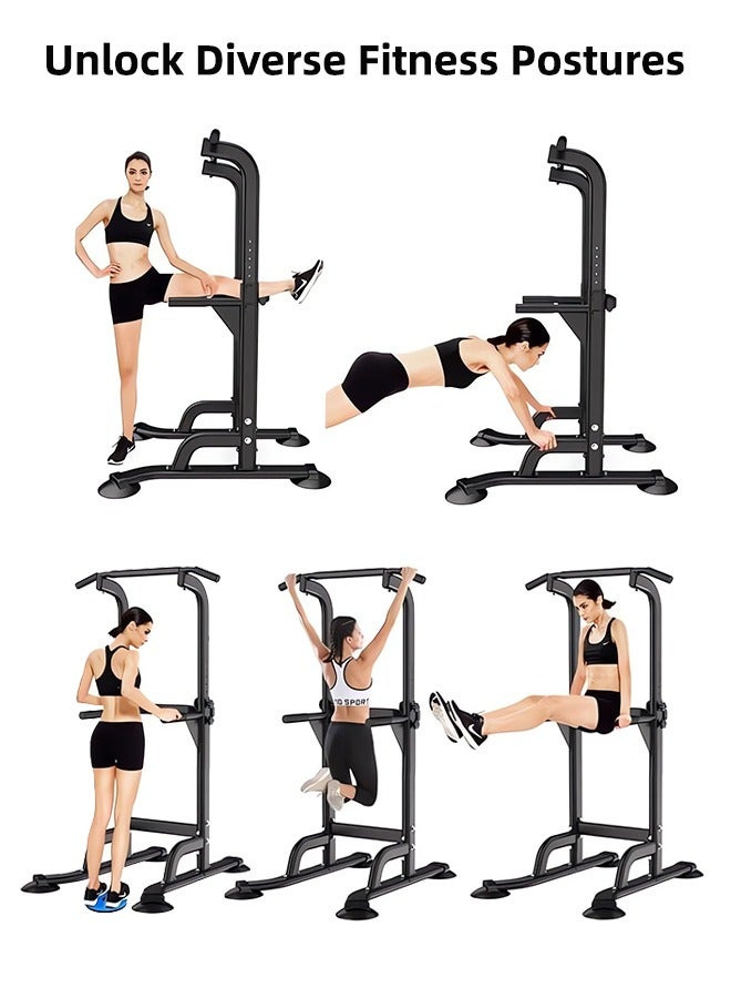 ALongDeng Power Tower Dip Station Pull Up Bar for Home Adjustable Height Multifunctional Home Strength Training Fitness Exercise Equipment Simple Installation Durable Home Fitness Equipment - Image 2