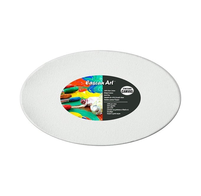 PAINTING DRAWING AND SKETCH ACCESSORIES PRESTRETCHED OVAL SHAPED PAINTING CANVAS SET OF 1 16 X 20