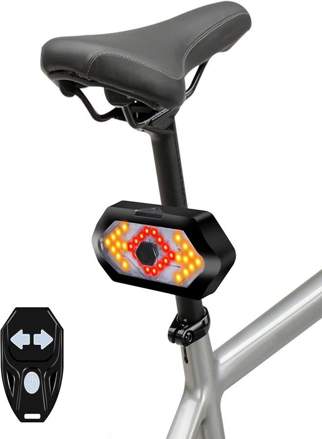 Linist Bicycle Tail Light Turn Signals,5 Modes 3 in 1 Function Rear Bicycle Indicator Light Tweeter Wireless Remote Control Rear Light USB Rechargeable Safety Warning Bike Lights, Easy to Fit - Image 1