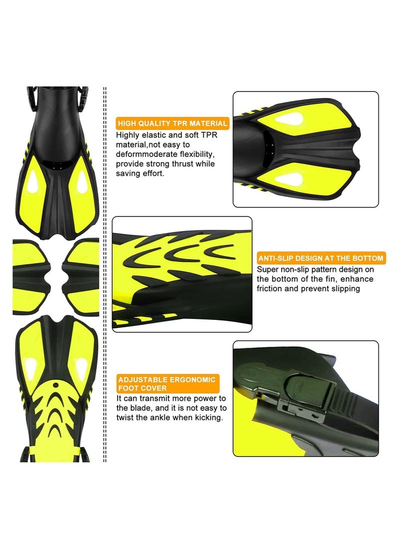 SYOSI - Snorkel Set Adults, 3 Piece Diving Set with Flippers, Mask and Snorkel Set for Men and Women, Snorkelling Set with Anti-Fog Diving Mask,Dry Snorkel,Swimming Fins,Diving Equipment - Image 1