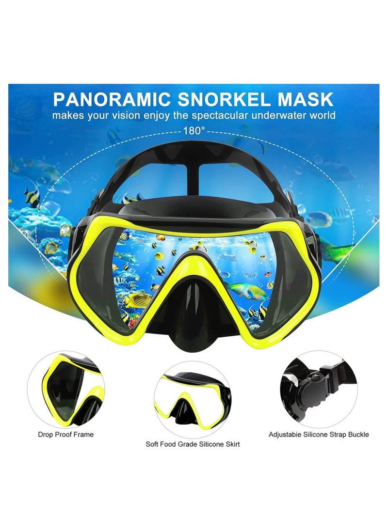 SYOSI - Snorkel Set Adults, 3 Piece Diving Set with Flippers, Mask and Snorkel Set for Men and Women, Snorkelling Set with Anti-Fog Diving Mask,Dry Snorkel,Swimming Fins,Diving Equipment - Image 1