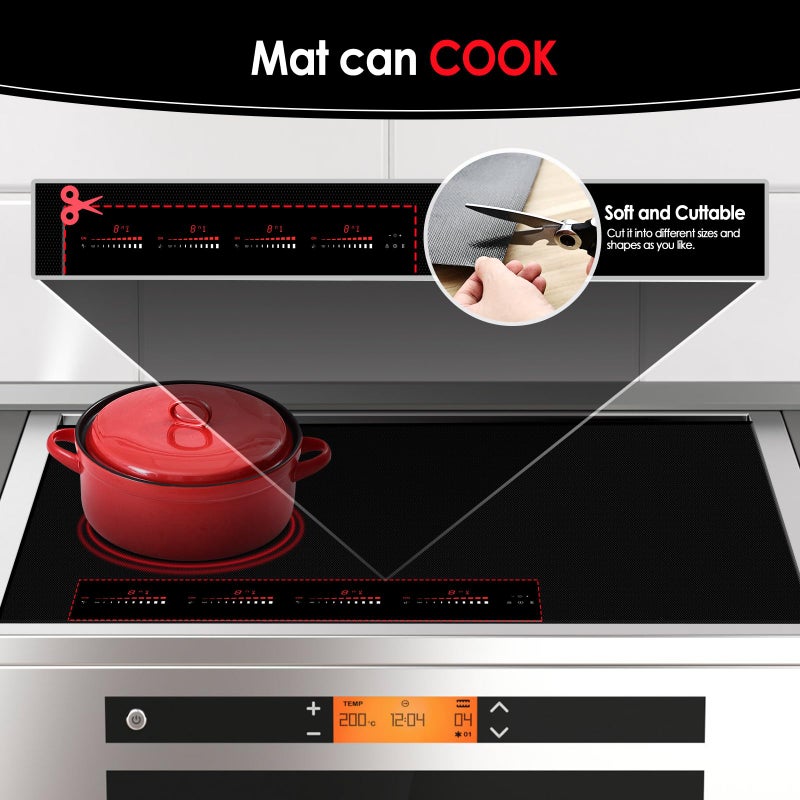 Cook's Aid Large Translucent Induction Cooktop Protector Mat 21.2x35.4 Inch - Image 3