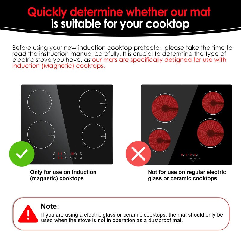 Cook's Aid Large Translucent Induction Cooktop Protector Mat 21.2x35.4 Inch - Image 4