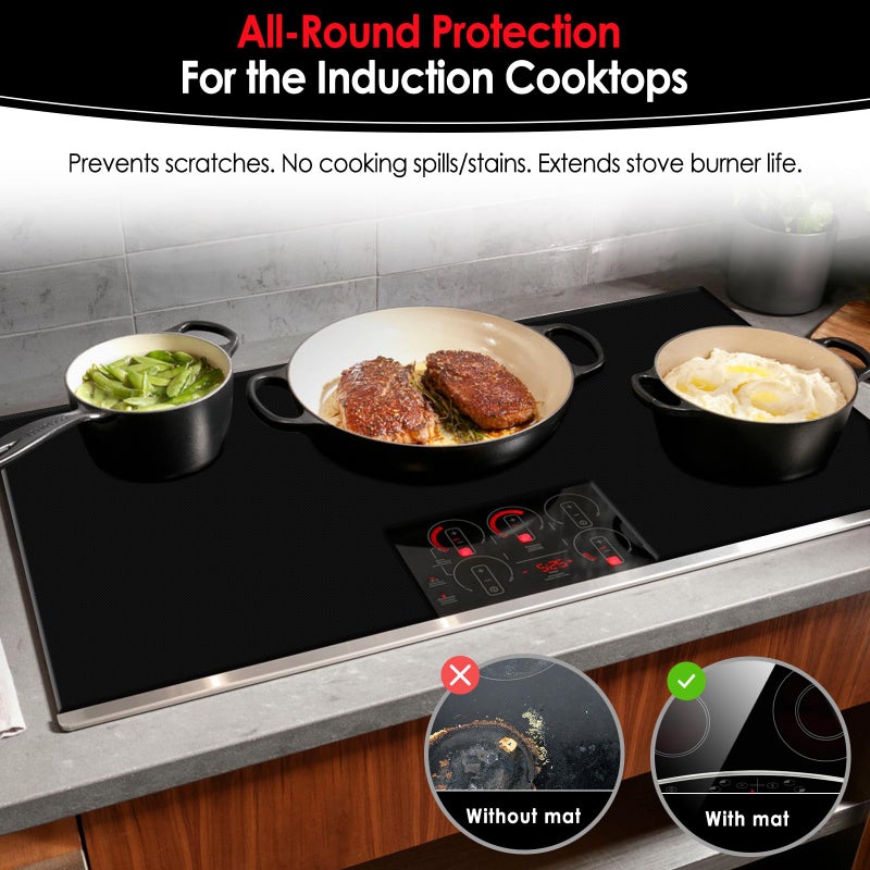 Cook's Aid Large Translucent Induction Cooktop Protector Mat 21.2x35.4 Inch - Image 2